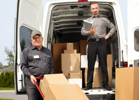 Removals van ready for a local move in Scotland