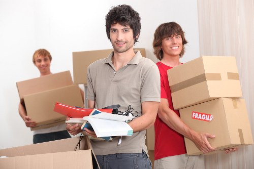 Boxes and furniture arranged for a planned removal service across Scotland
